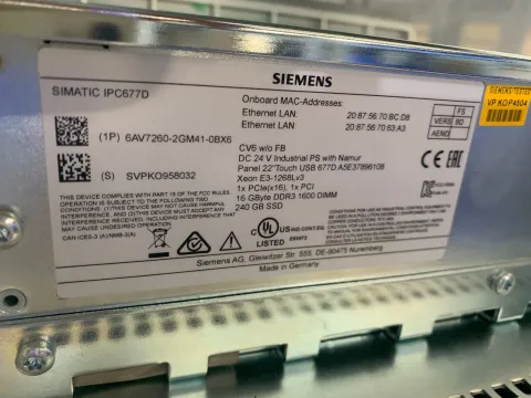 Siemens 6AV7260-2GM41-0BX6 Industrial Automation Component product photo 1