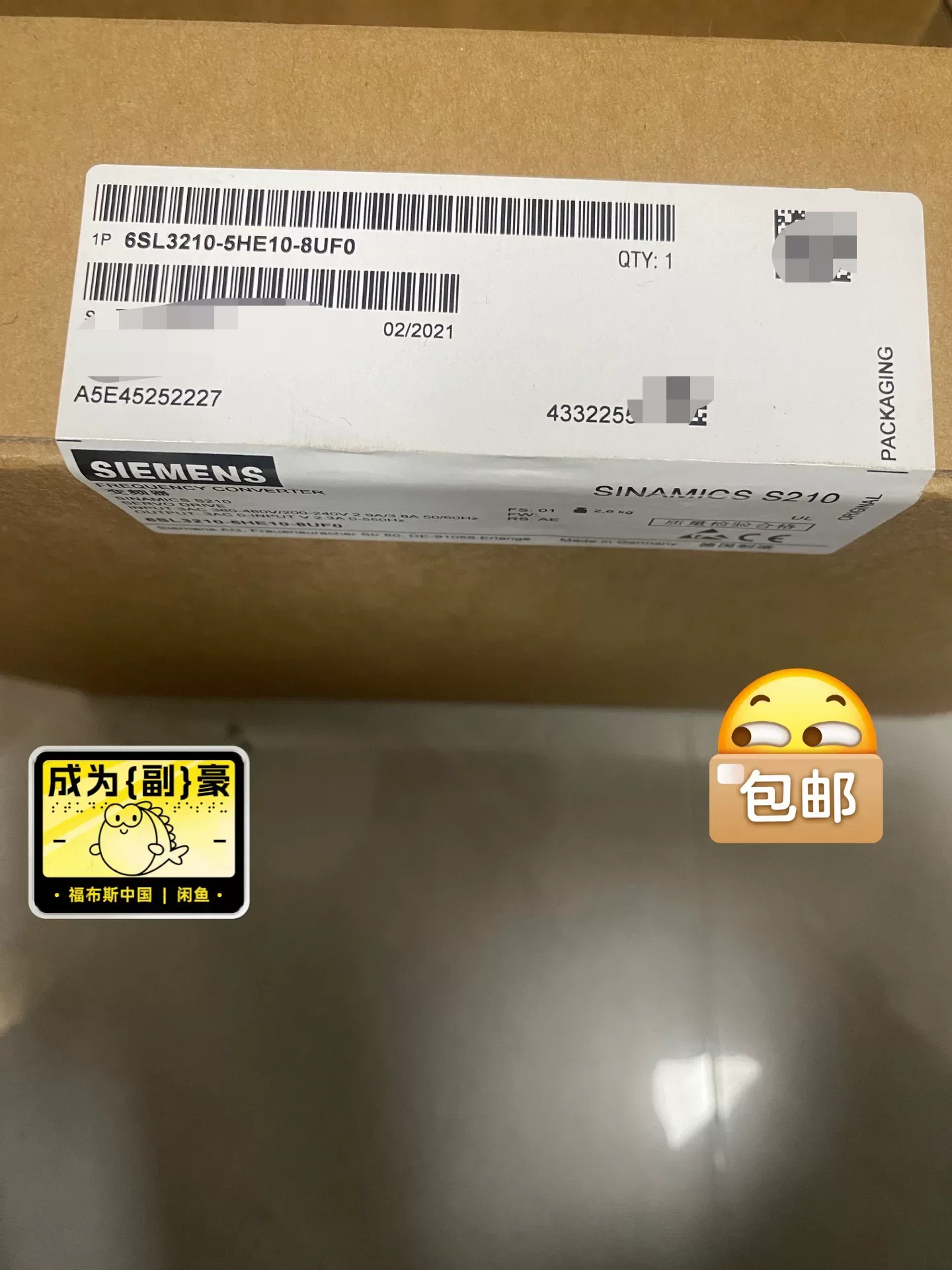 Siemens 6SL3210-5HE10-8UF0 Motor & Drive Component — product photo 1 of 2
