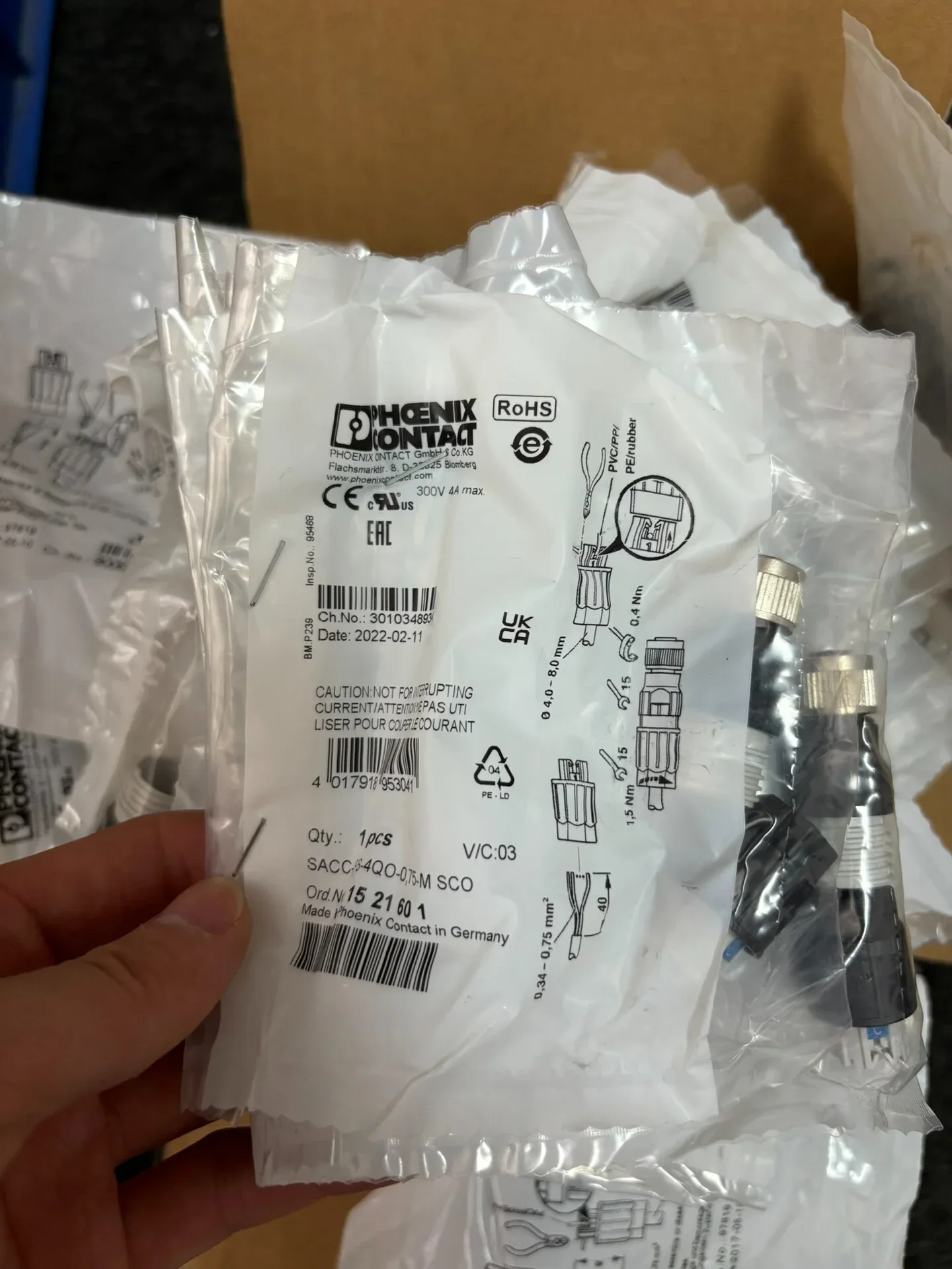 Phoenix Contact SACC-FS-4QO-0.75-M SCO (Ord. No. 1521601) Industrial Automation Component product photo 1