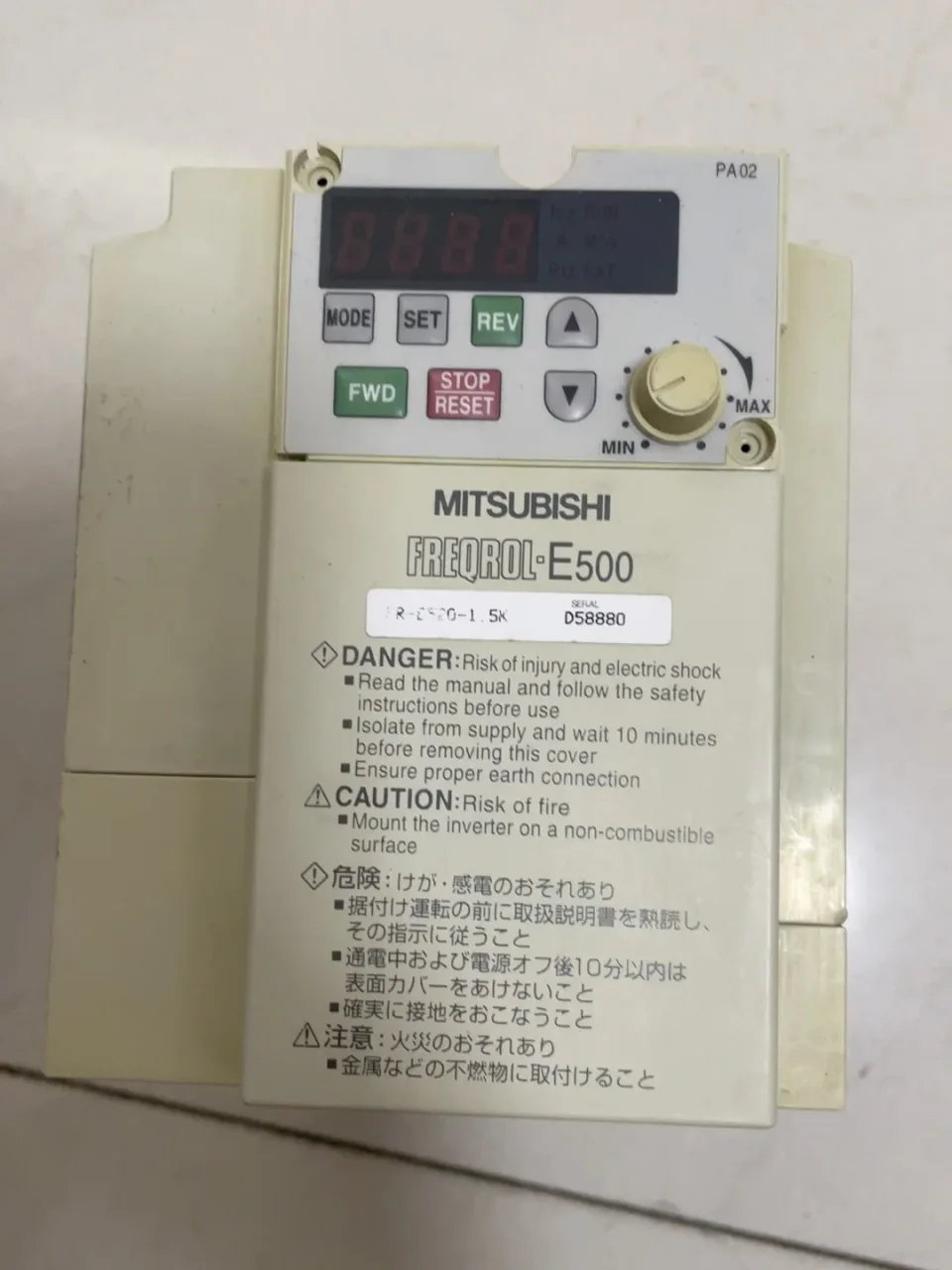 Mitsubishi Electric FR-E520-1.5K Motor & Drive Component product photo 1