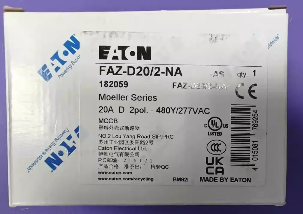 Eaton FAZ-D20/2-NA Industrial Automation Component product photo 1
