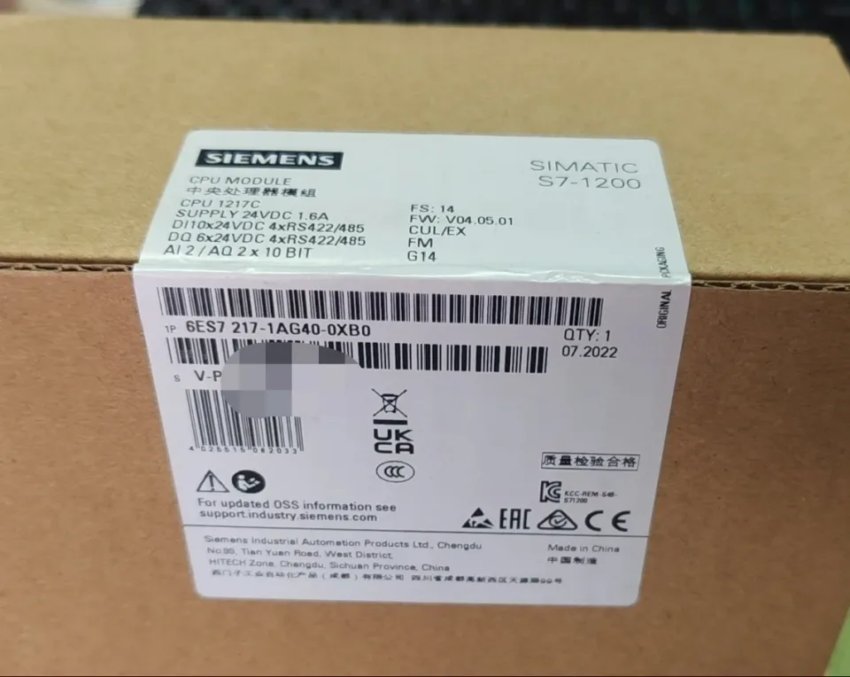 Siemens 6ES7 217-1AG40-0XB0 Industrial Automation Component — product photo 1 of 4