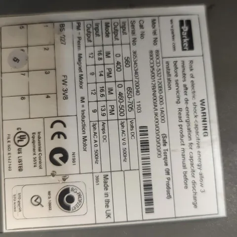 Parker 890CD-532120B0-000-1A000 Motor & Drive Component product photo 1