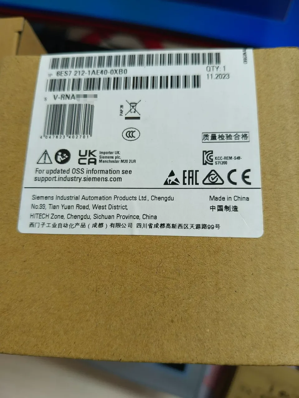 Siemens 6ES7212-1AE40-0XB0 PLC Module product photo 1