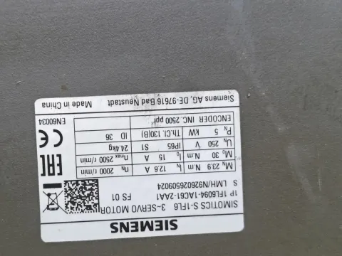 Siemens 1FL6096-1AG61-2AA1 / 1FL6094-1AG61-2AA1 / 1FL6062-1AG61-2AA1 / 1FL6042-1AF61-2AA1 Motor & Drive Component product photo 3