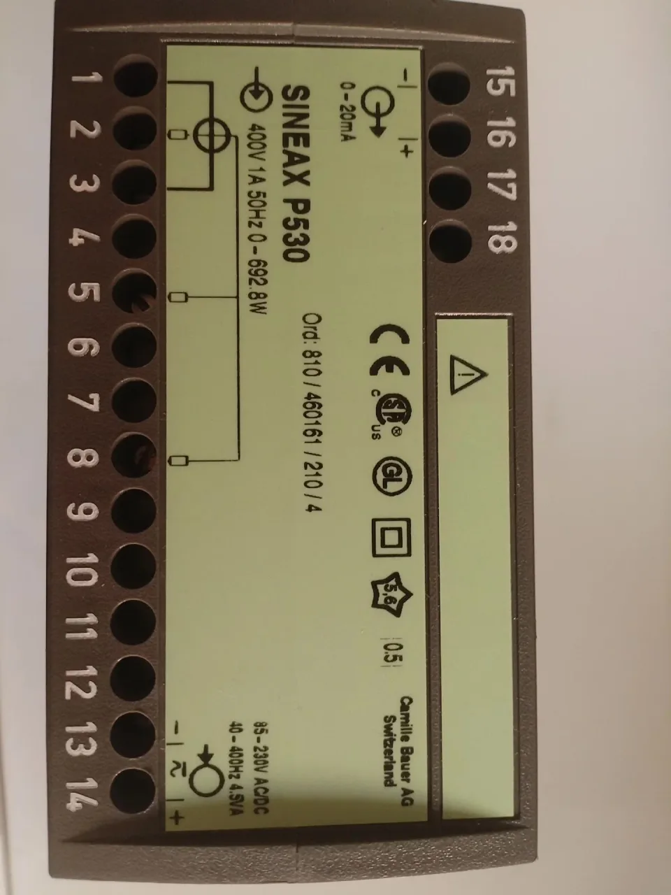 Camille Bauer / SINEAX P530 / 810/460161/210/4 Industrial Sensor product photo 1
