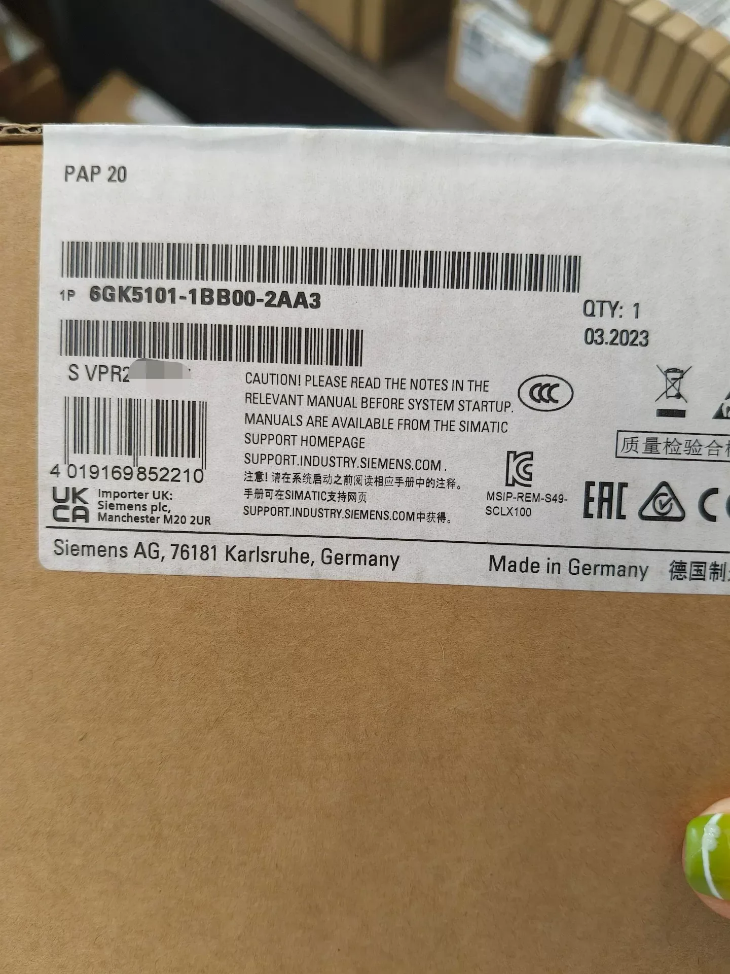Siemens 6GK5 101-1BB00-2AA3 Industrial Automation Component product photo 1