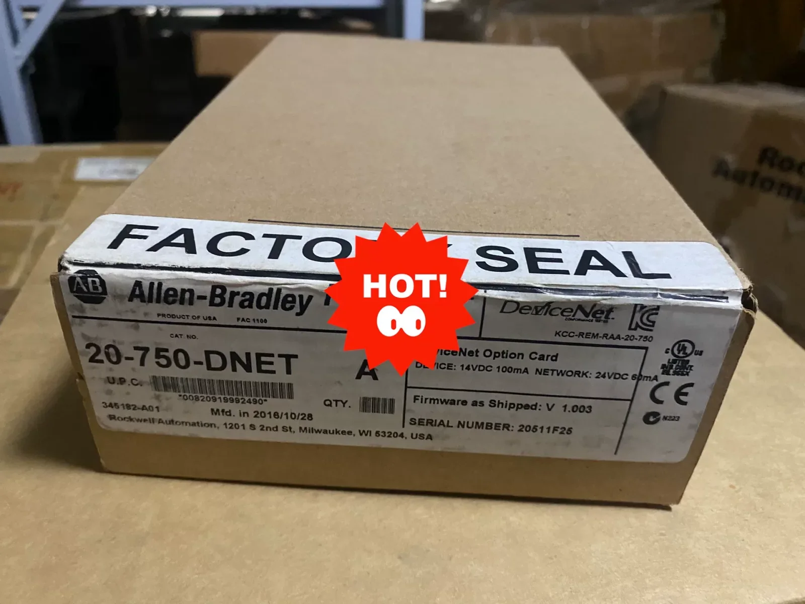 Allen-Bradley 20-750-DNET Series A FW V1.003 Industrial Automation Component product photo 1