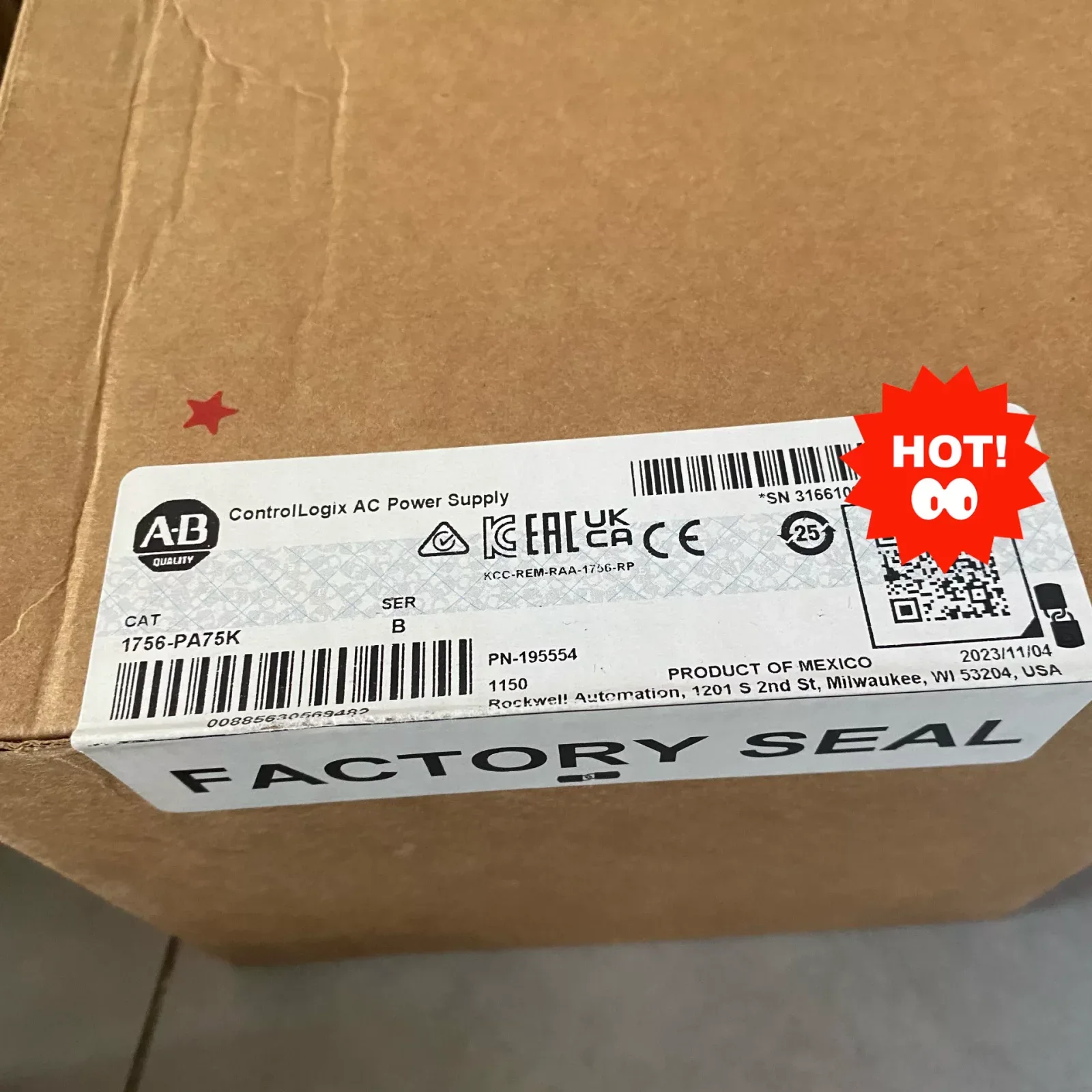 Allen-Bradley 1756-PA75K Power Electronics Module product photo 1