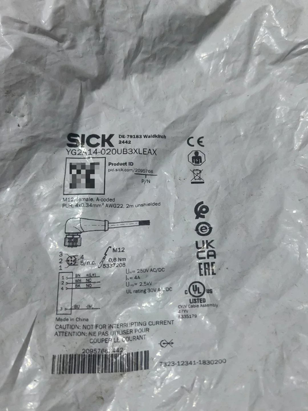 SICK YG2A14-020UB3XLEAX Industrial Sensor product photo 1