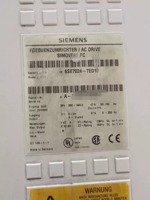 Siemens 6SE7024-7ED10 Motor & Drive Component product photo 2