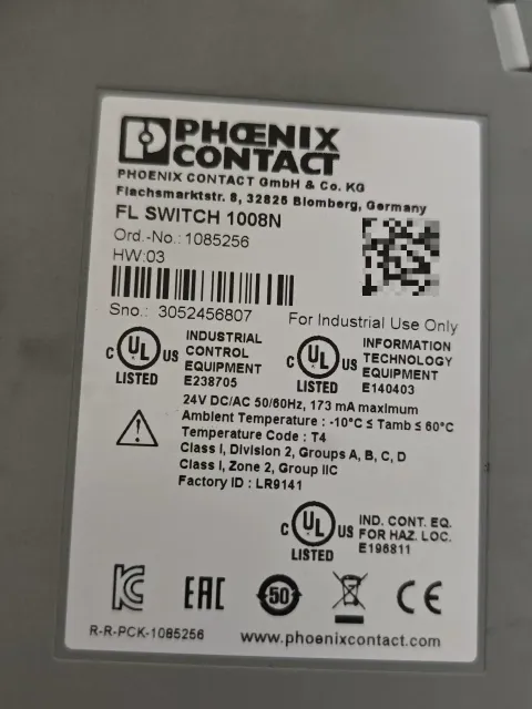 Phoenix Contact FL SWITCH 1008N / 1085256 Industrial Sensor product photo 2