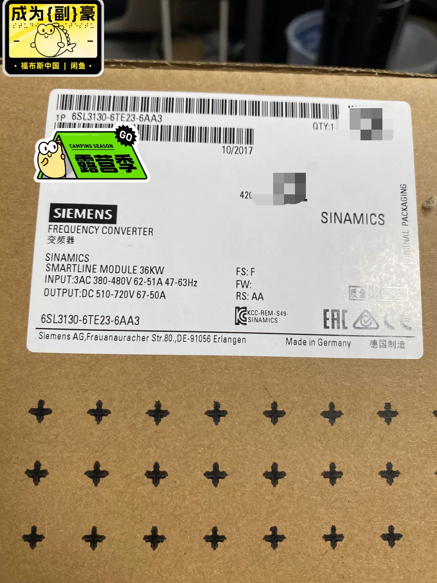 Siemens 6SL3130-6TE23-6AA3 Industrial Automation Component — product photo 1 of 2