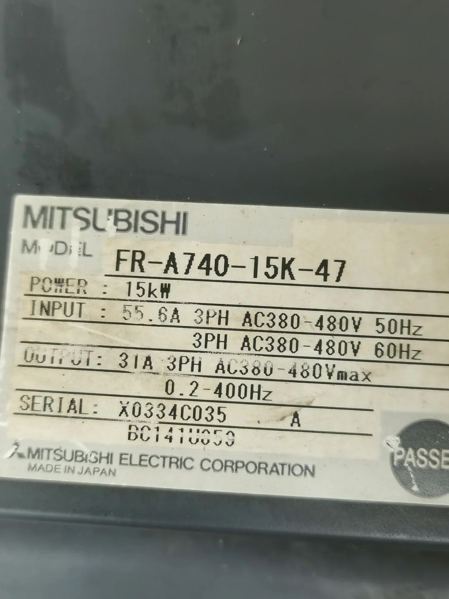 Mitsubishi Electric FR-A740-15K-47 Power Electronics Module product photo 1