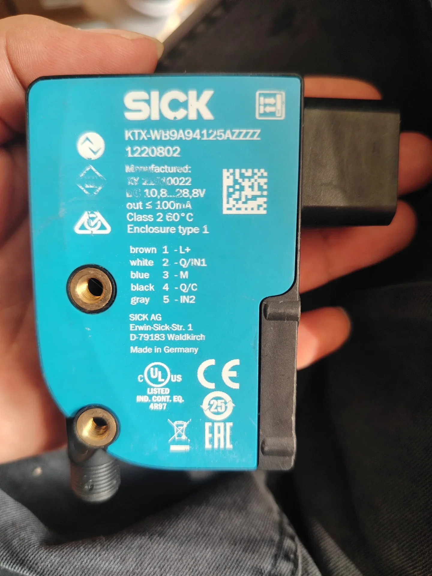 SICK KTX-WB9A94125AZZZZ (1220802) Industrial Sensor product photo 1