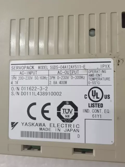 Yaskawa/安川 SGDS-04A12AY511-E Motor & Drive Component product photo 2