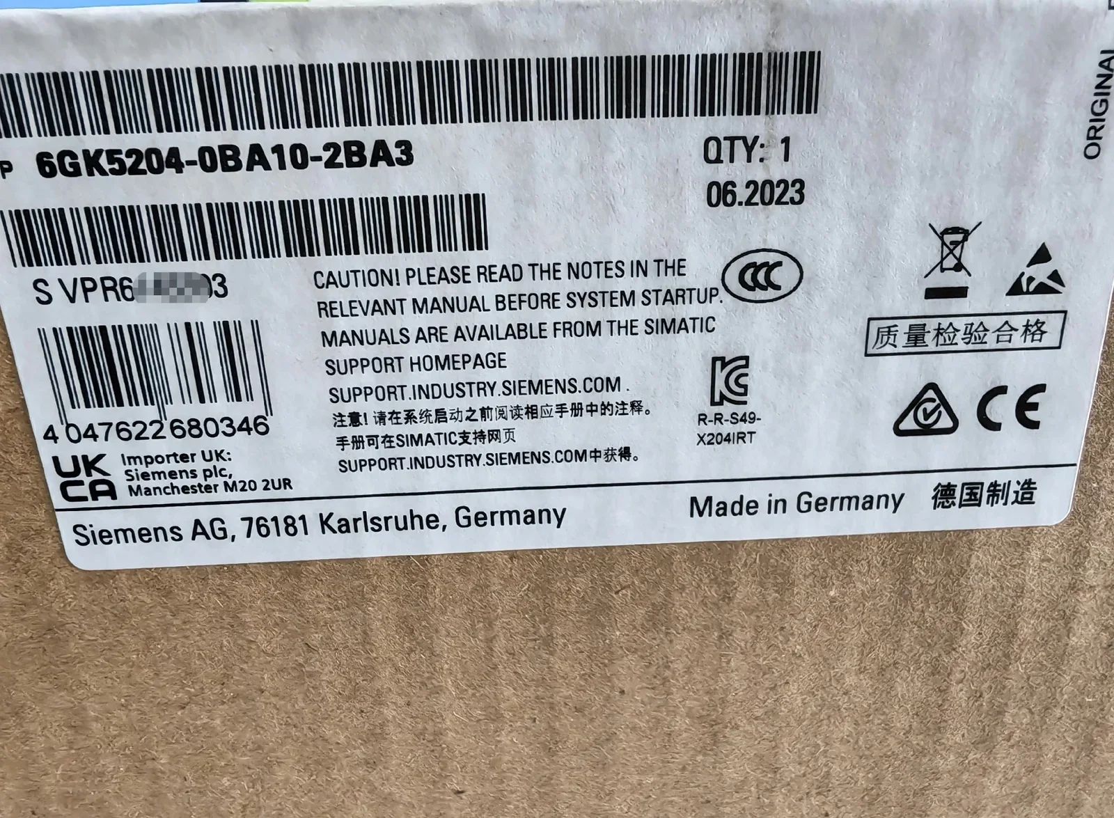 Siemens 6GK5204-0BA10-2BA3 Industrial Sensor product photo 1