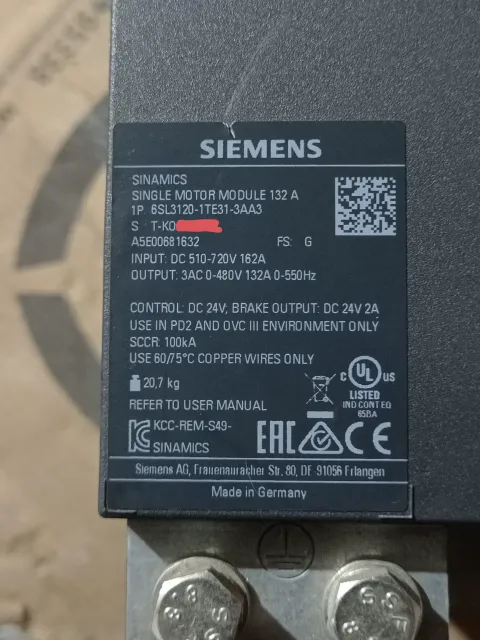 Siemens 6SL3120-1TE31-3AA3 Motor & Drive Component — product photo 14 of 38