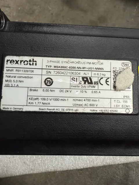 Bosch Rexroth MSK050C-0300-NN-M1-UG1-NNNN Motor & Drive Component product photo 1