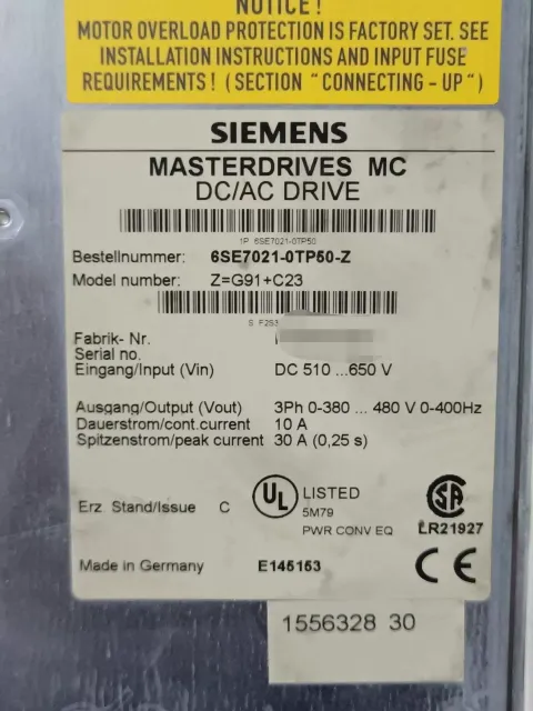 Siemens 6SE7021-0TP50-Z Industrial Control Board product photo 2