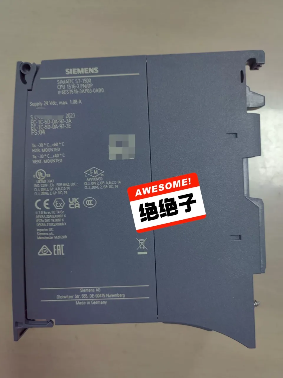 Siemens 6ES7516-3AP03-0AB0 Industrial Automation Component product photo 1