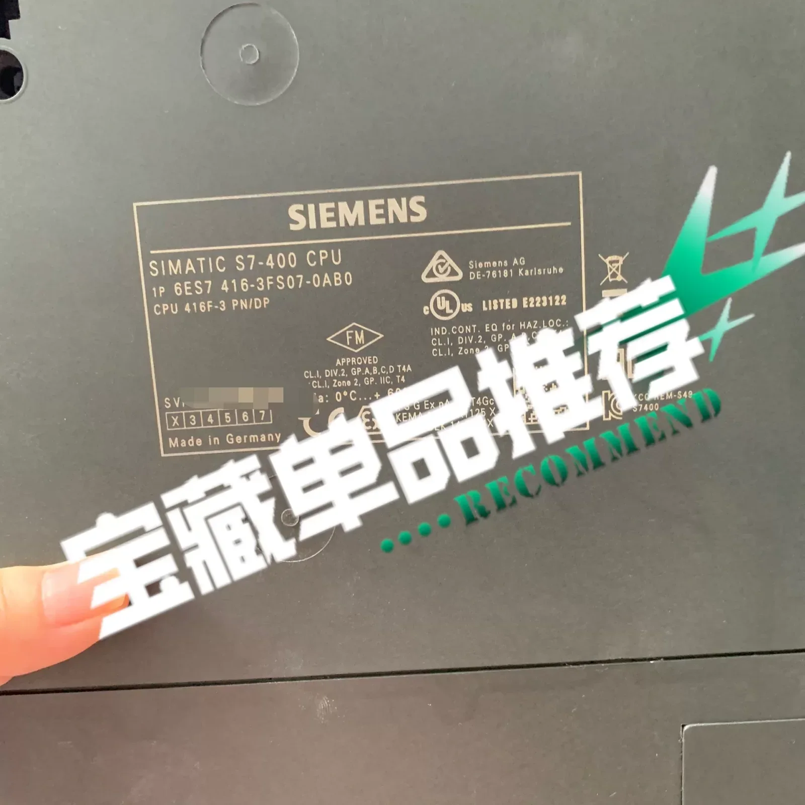 Siemens 6ES7416-3FS07-0AB0 Industrial Automation Component — product photo 1 of 3