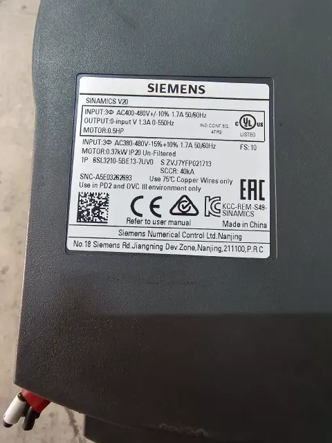 Siemens 6SL3210-5BE13-7UV0 Motor & Drive Component product photo 9