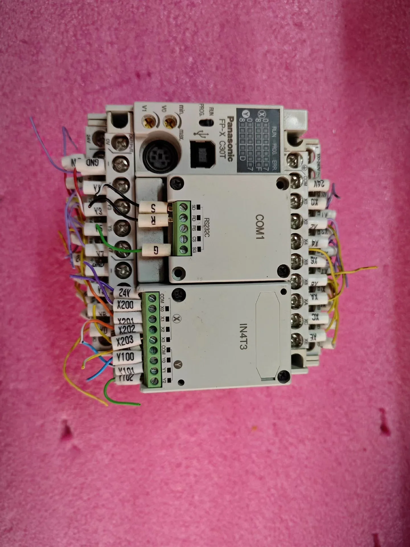 Panasonic AFPX-C30T + AFPX-COM1 + AFPX-IN4T3 PLC Module — product photo 1 of 11