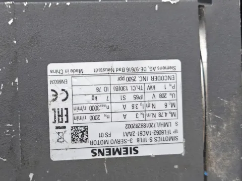 Siemens 1FL6096-1AG61-2AA1 / 1FL6094-1AG61-2AA1 / 1FL6062-1AG61-2AA1 / 1FL6042-1AF61-2AA1 Motor & Drive Component product photo 5