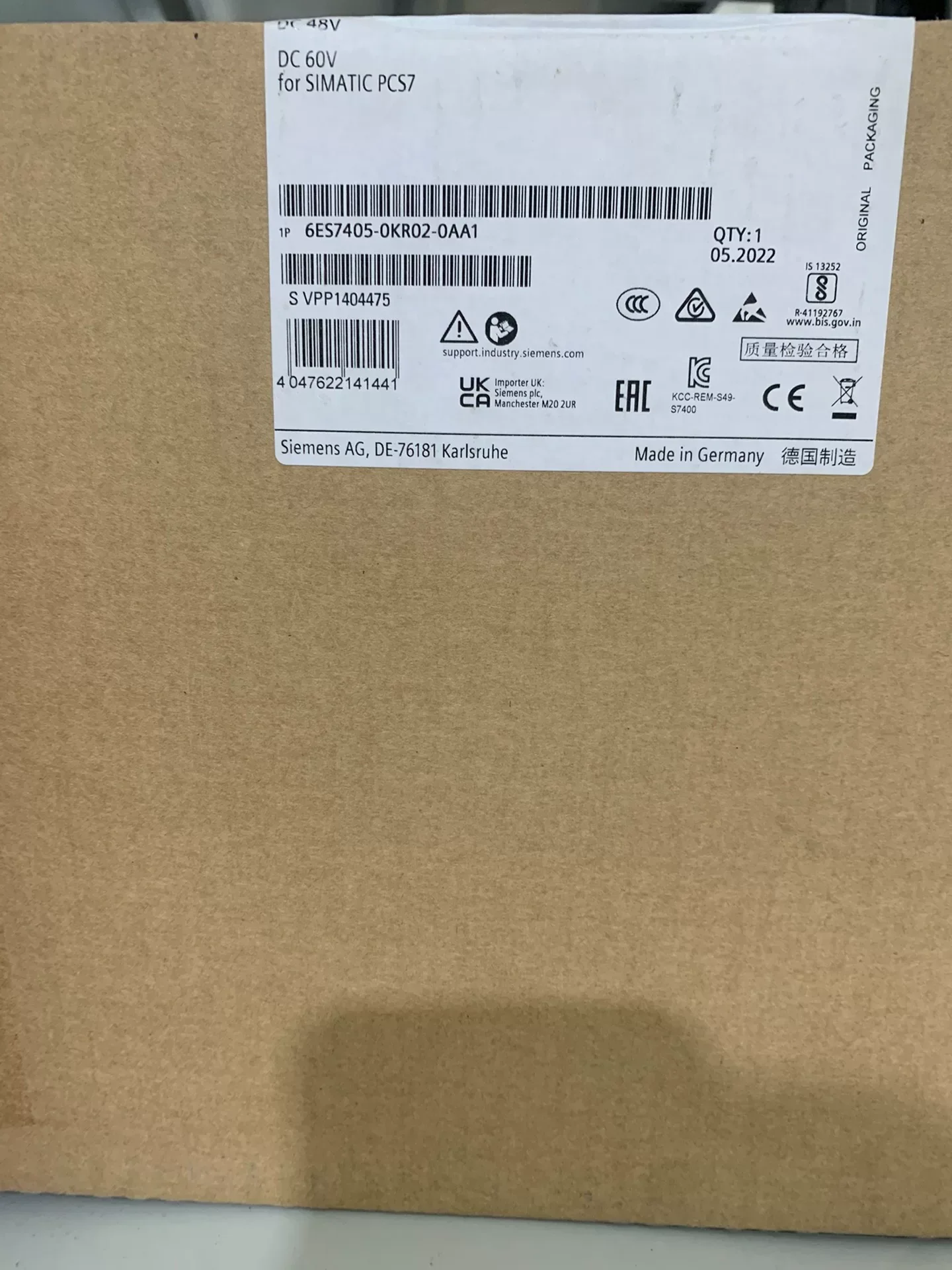 Siemens 6ES7405-0KR02-0AA1 Power Electronics Module product photo 1