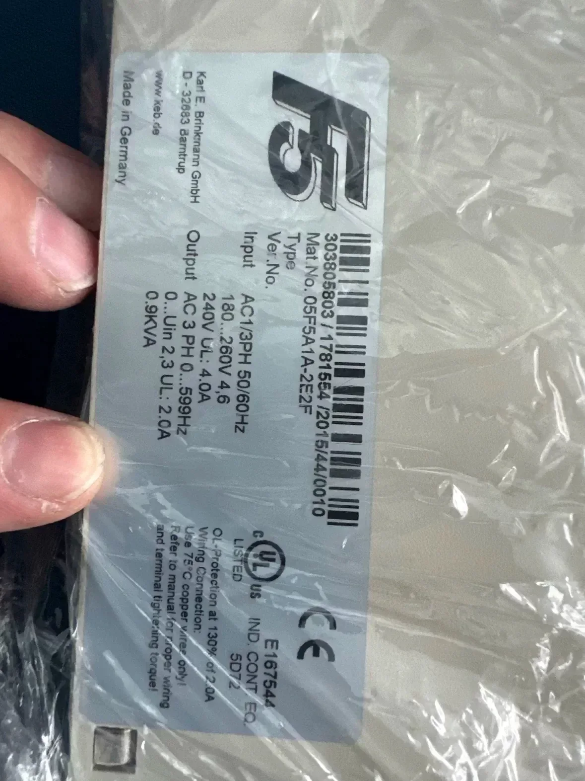 KEB 05F5A1A-2E2F Motor & Drive Component product photo 1