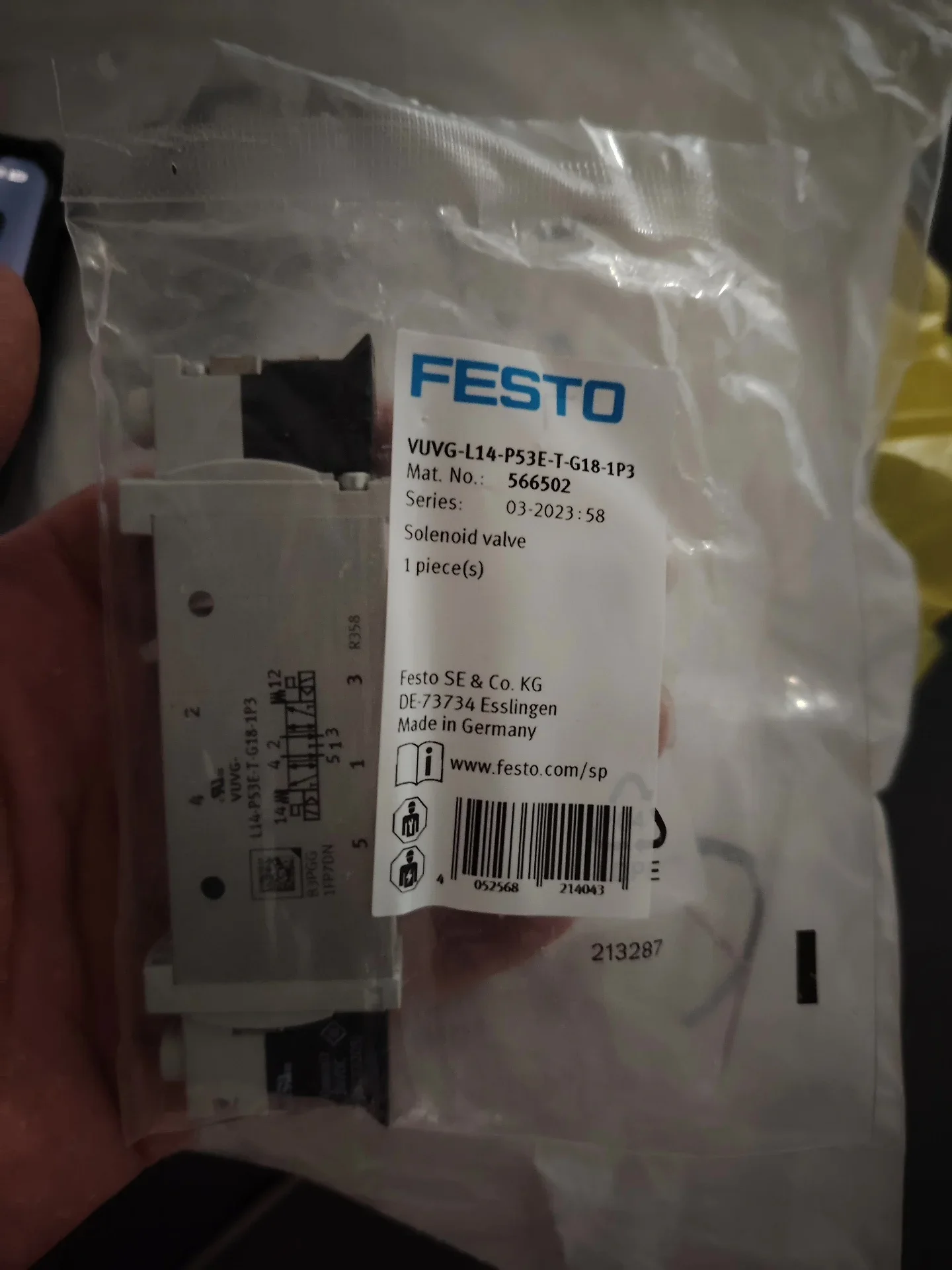 Festo VUVG-L14-P53E-T-G18-1P3 Industrial Automation Component product photo 1