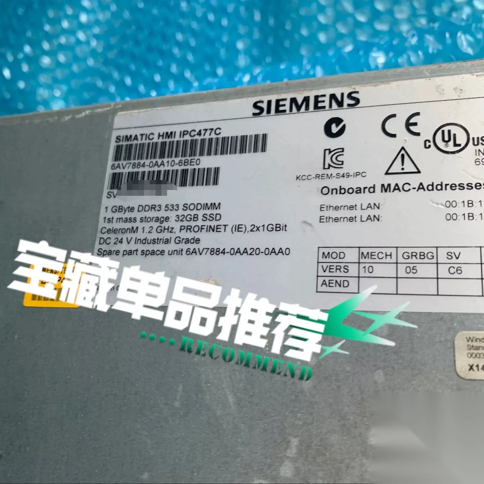 Siemens 6AV7884-0AA10-6BE0 Industrial Automation Component product photo 1