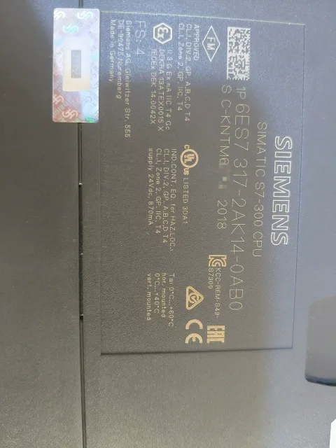 Siemens 6ES7 317-2AK14-0AB0 Industrial Automation Component product photo 1