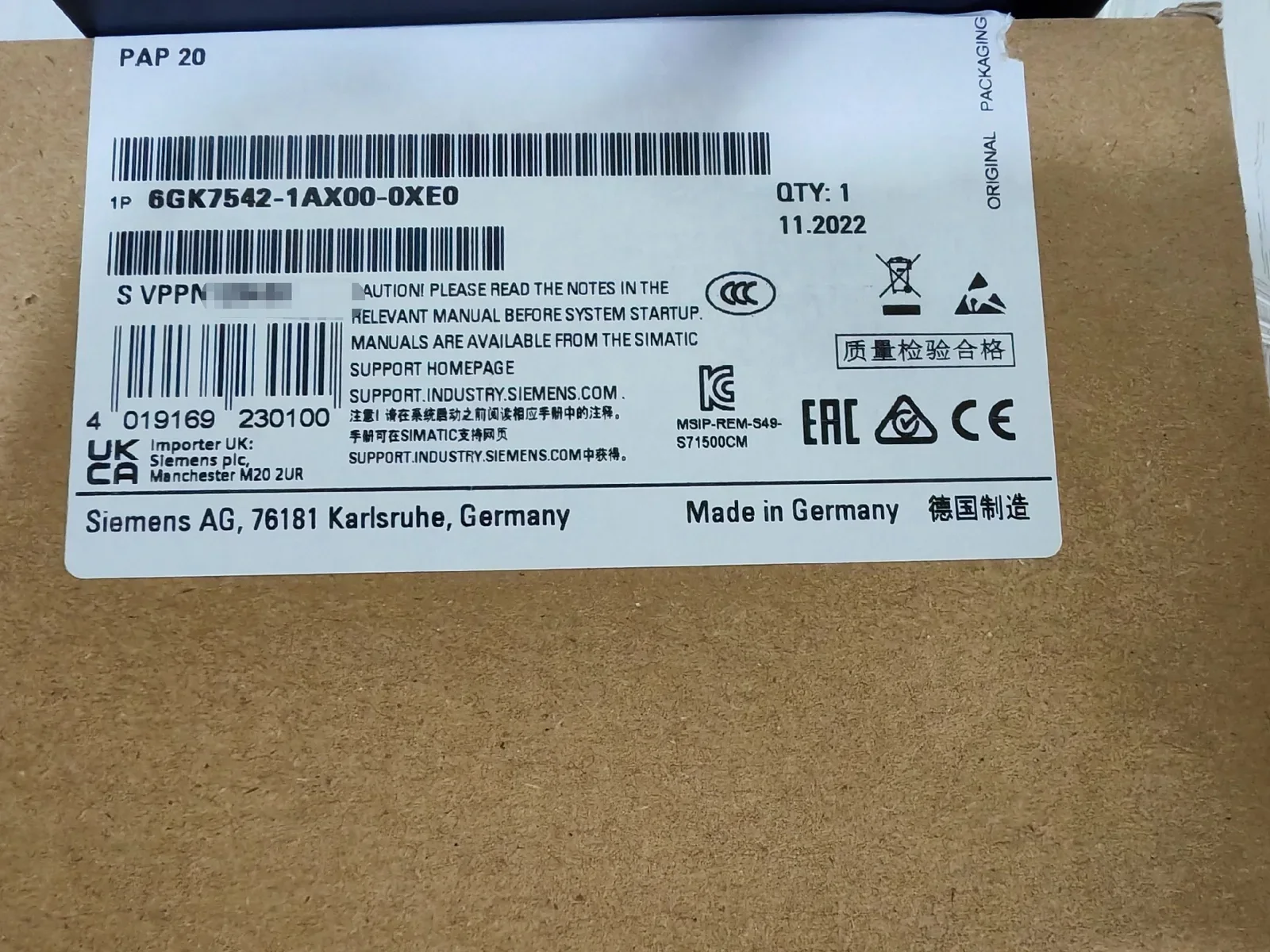 Siemens 6GK7542-1AX00-0XE0 Industrial Automation Component — product photo 1 of 23