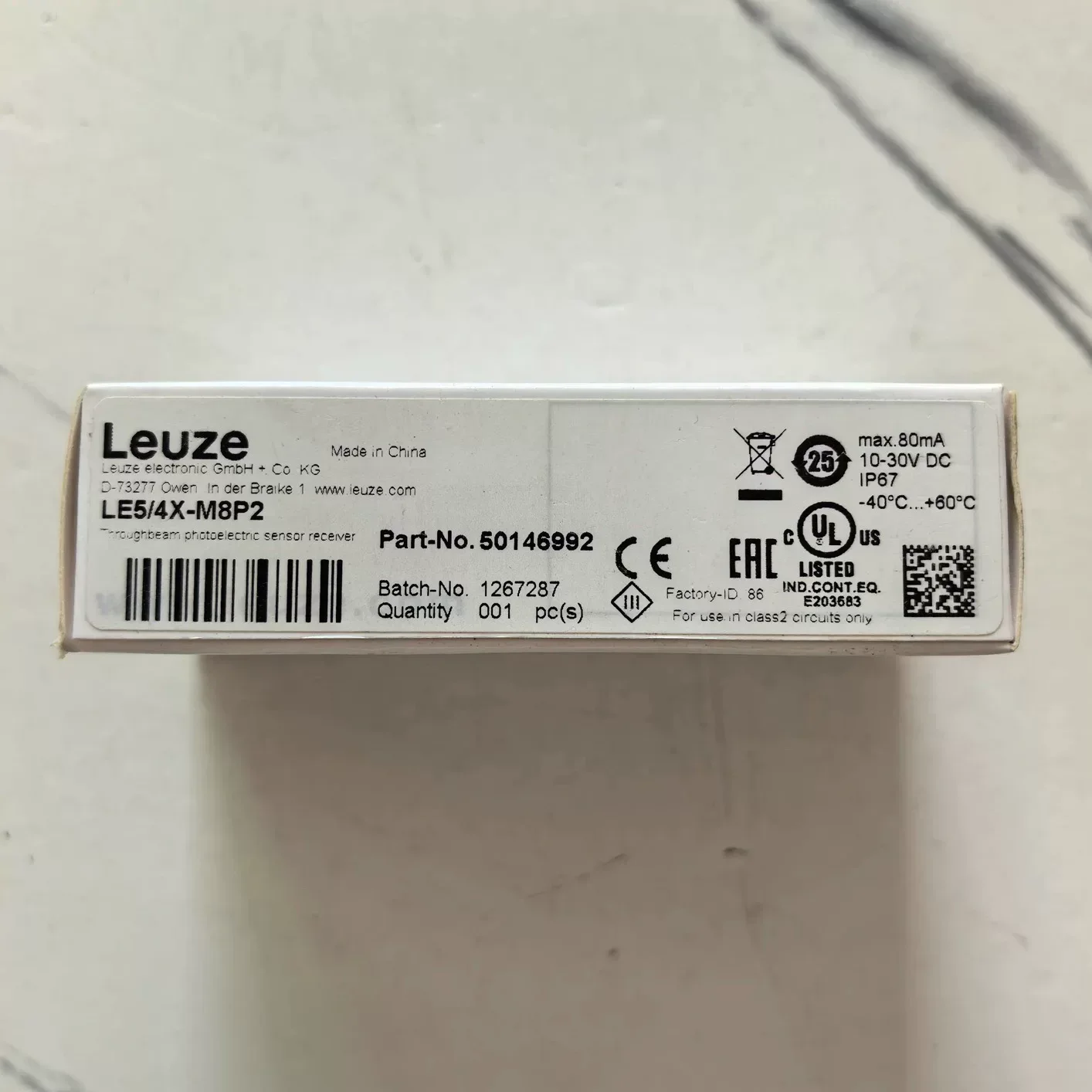 Leuze electronic LE5/4X-M8P2 Industrial Sensor product photo 1