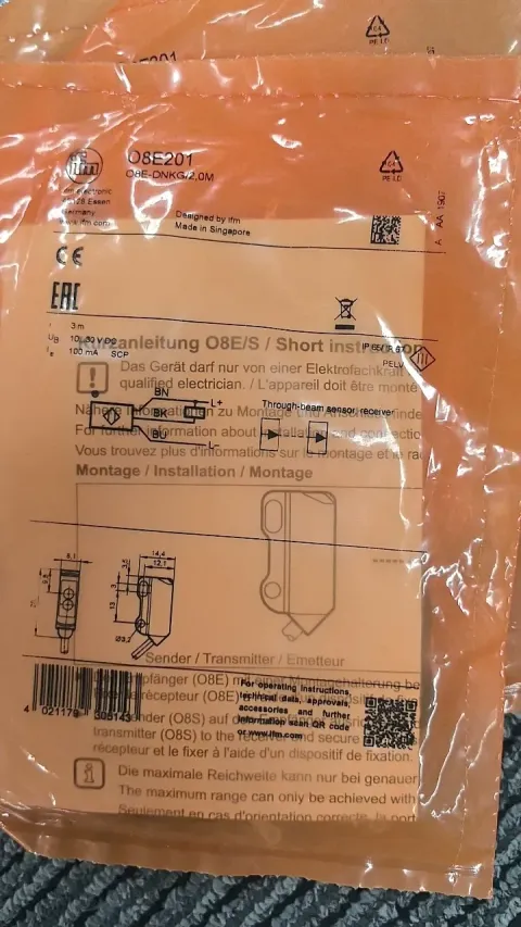 ifm electronic O8E201 / O8E-DNKG/2,0M Industrial Sensor product photo 1