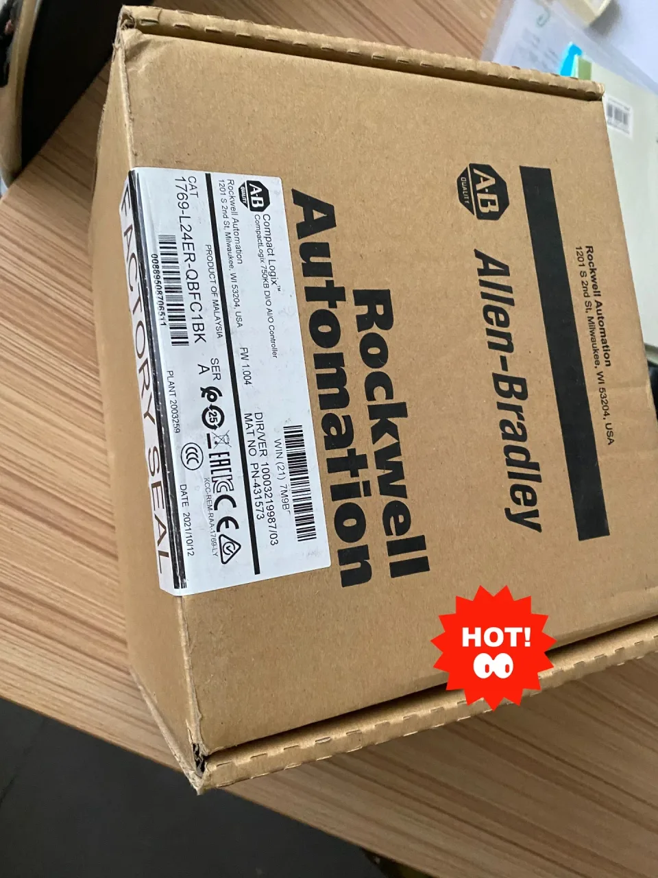 Allen-Bradley 1769-L24ER-QBFC1BK PLC Module product photo 1