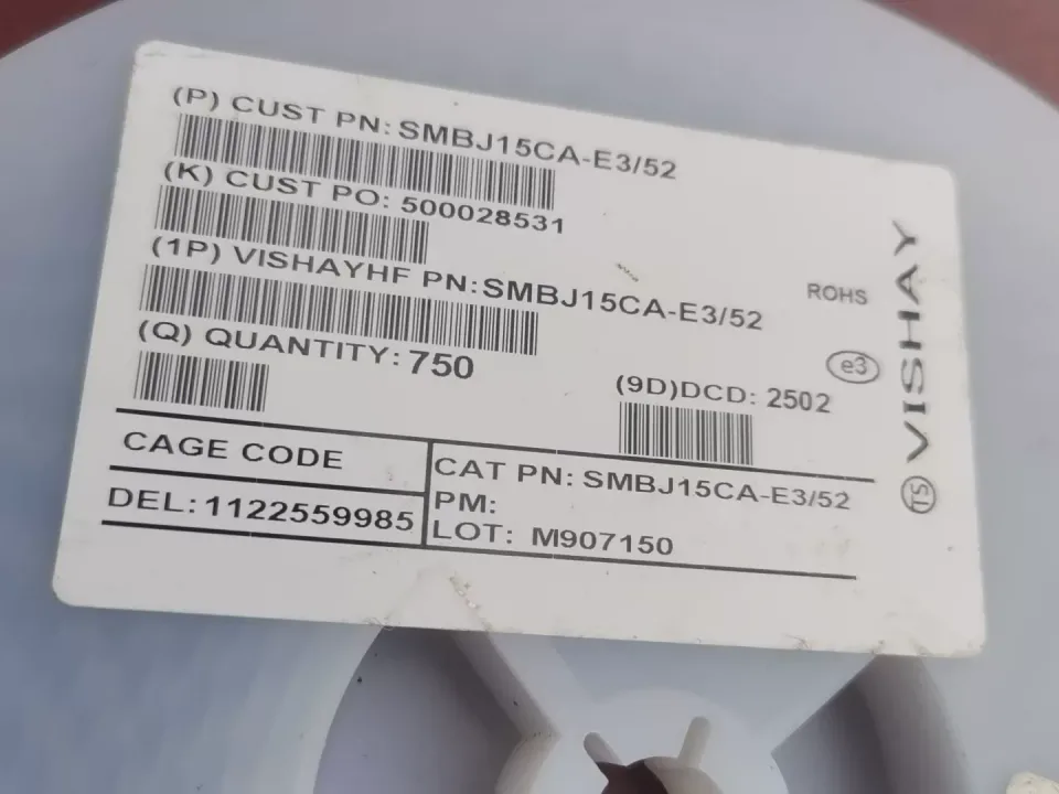 VISHAY / 威世 SMBJ15CA-E3/52 Industrial Automation Component product photo 1
