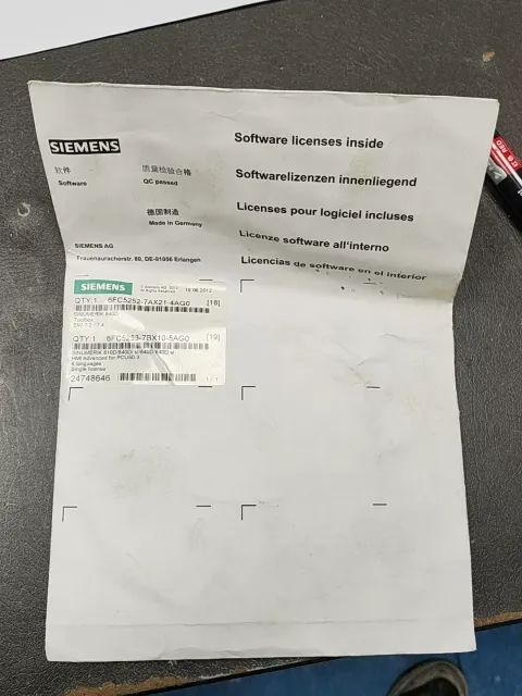 Siemens 6FC5252-7AX21-4AG0 / 6FC5253-7BX10-5AG0 Industrial Automation Component product photo 1