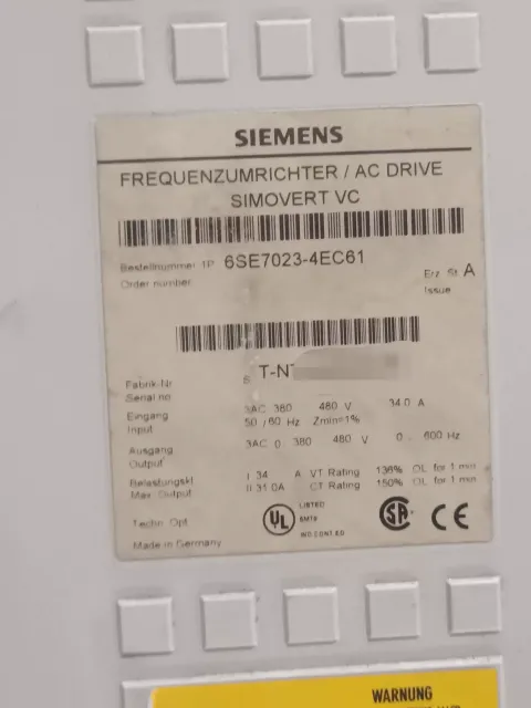 Siemens 6SE7023-4EC61-Z Motor & Drive Component product photo 5