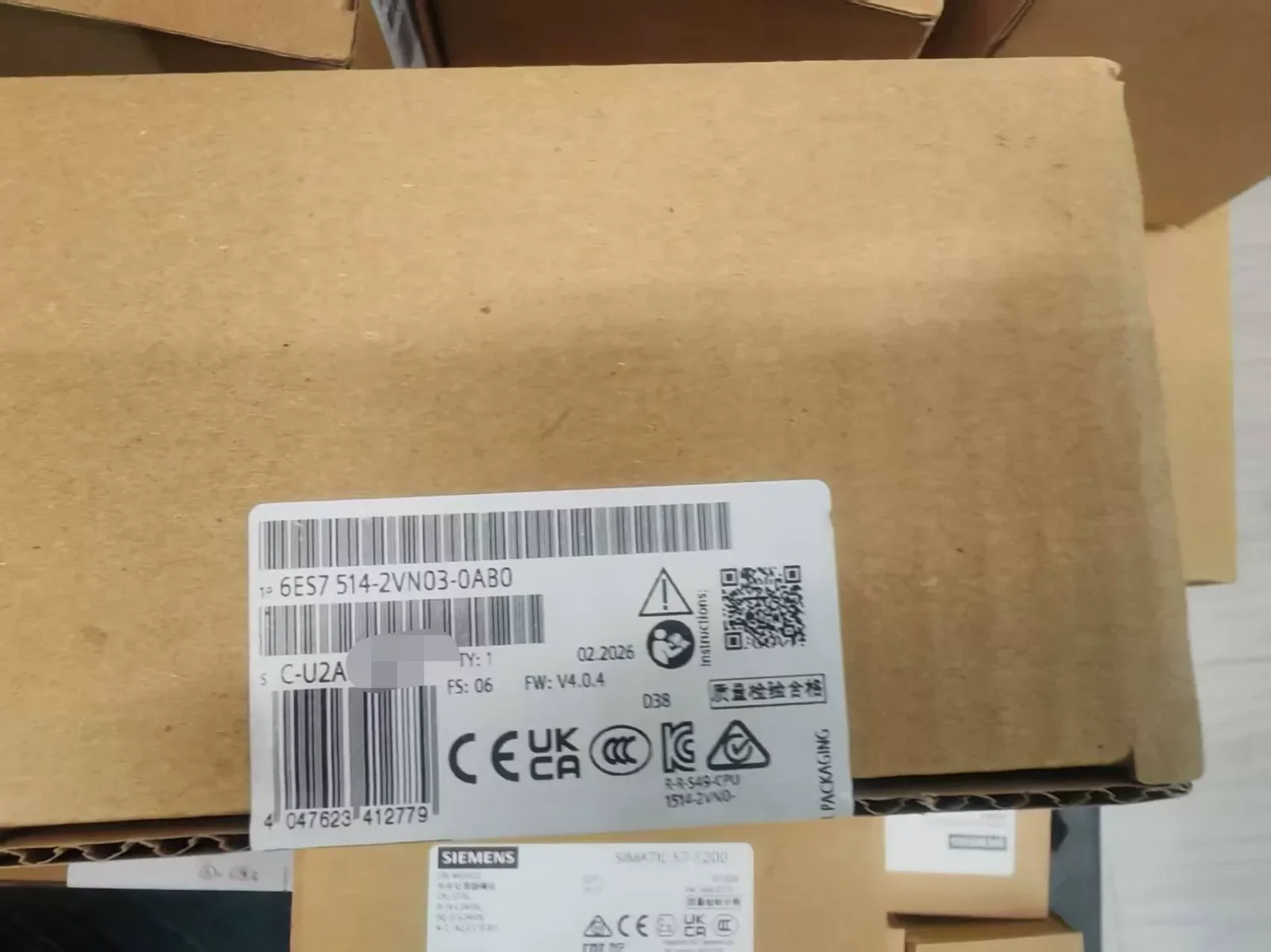 Siemens 6ES7 514-2VN03-0AB0 Industrial Automation Component product photo 1