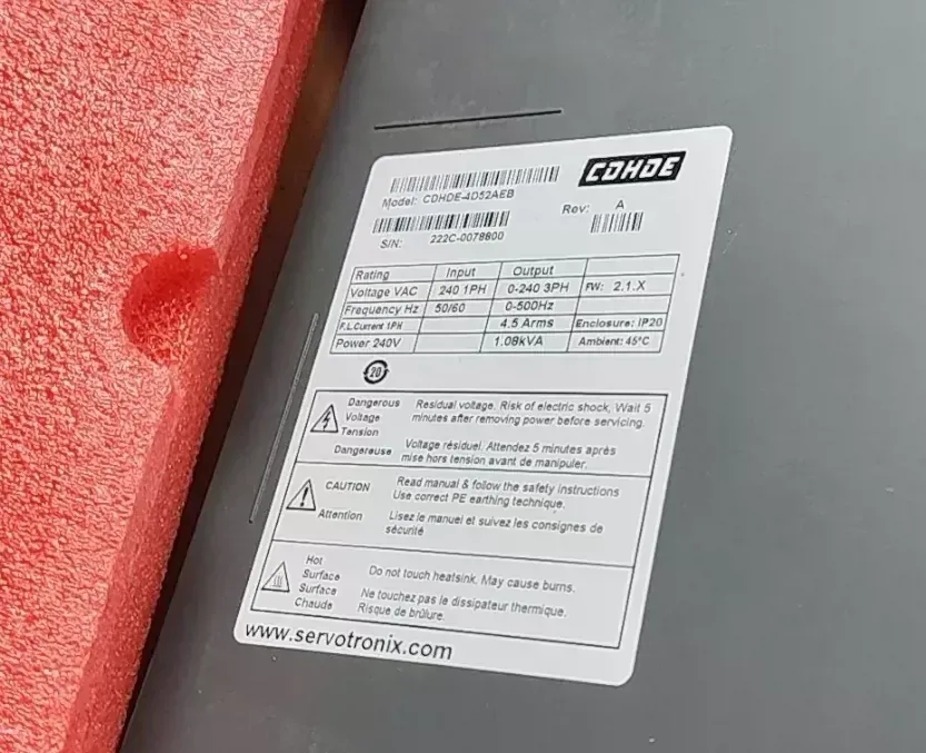 Servotronix CDHDE-4D52AEB Motor & Drive Component — product photo 1 of 2