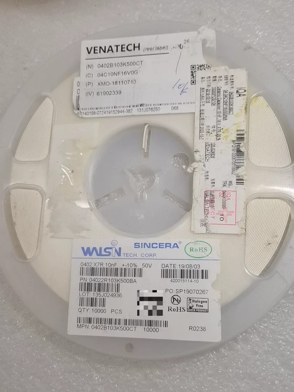 WLSIN / SINCERA 0402B103K500CT Industrial Automation Component product photo 1
