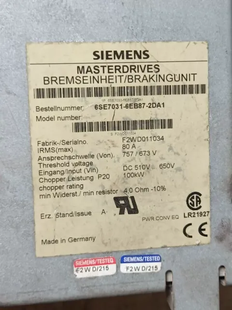 Siemens 6SE7031-6EB87-2DA1 Motor & Drive Component product photo 2