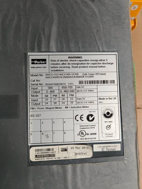 Parker 890CD-532240C0-000-1A1N0 Motor & Drive Component product photo 3