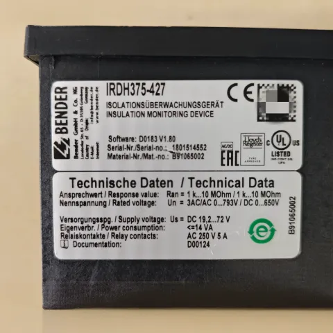 BENDER IRDH375-427 Industrial Automation Component product photo 4