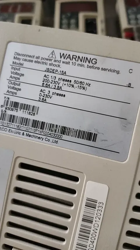 TECO TSTE-20C / JSDEP-15A / JSDEP-20A Motor & Drive Component product photo 3